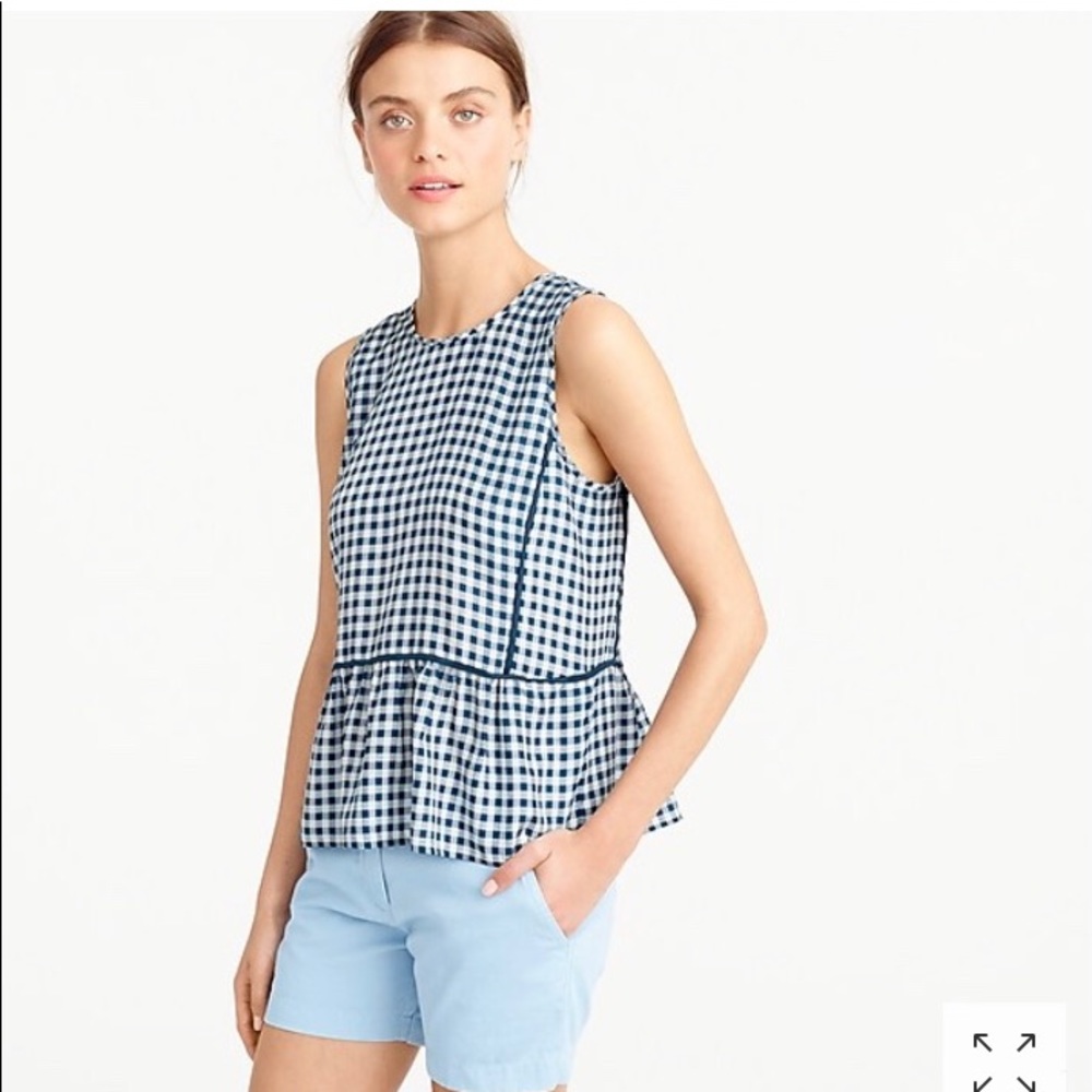 J CREW RUFFLE HEM SILK BLOUSE PEPLUM TOP 00 P $110